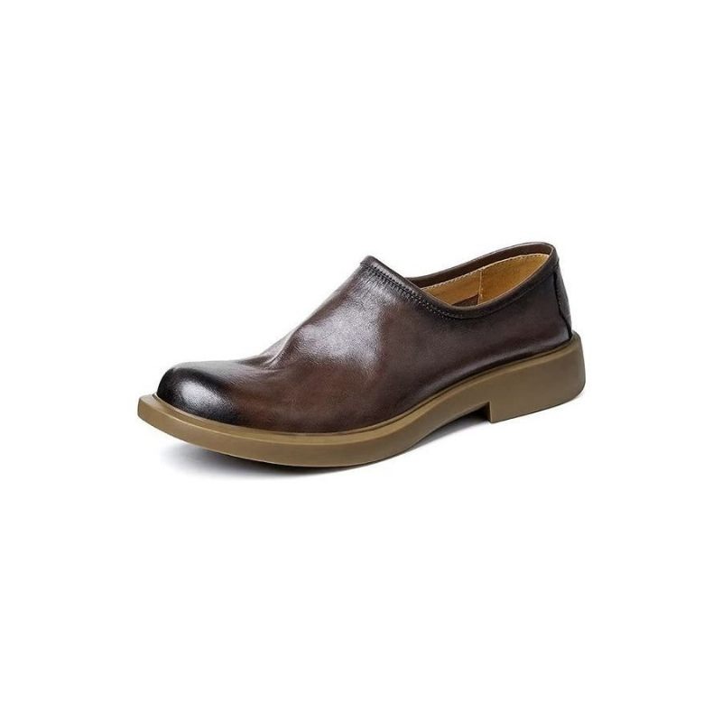 Herren-freizeitschuhe Elegante Slip-ons Mit Runder Zehenpartie - Kaffee