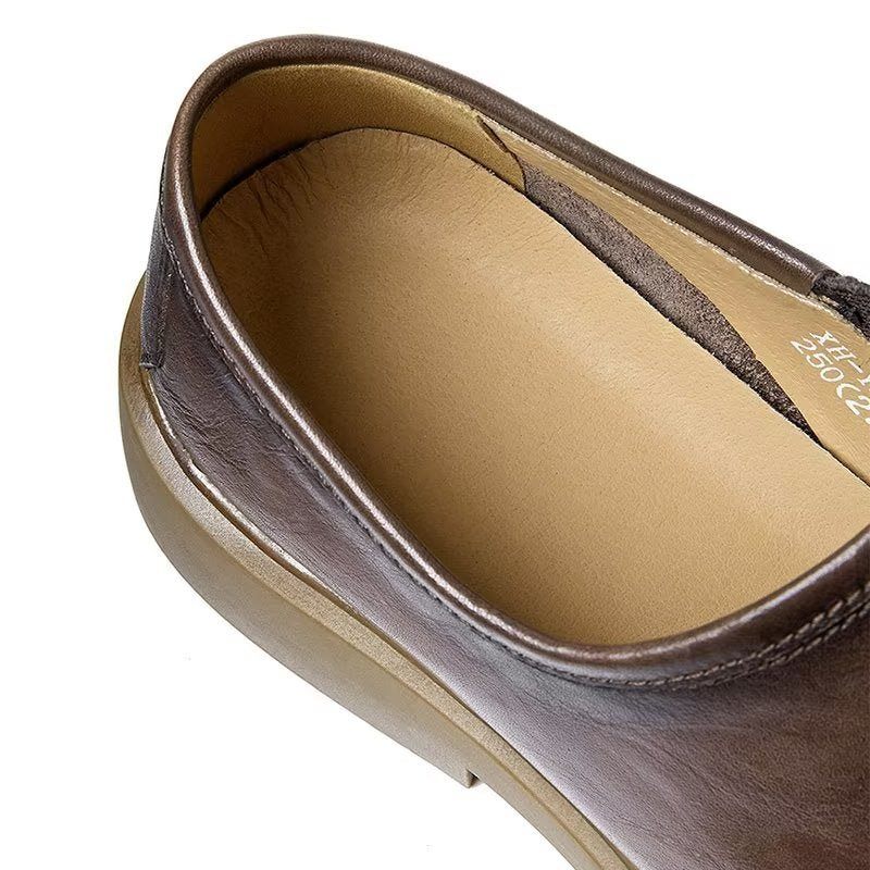 Herren-freizeitschuhe Elegante Slip-ons Mit Runder Zehenpartie - Kaffee