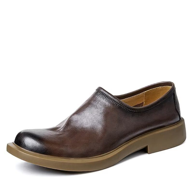 Herren-freizeitschuhe Elegante Slip-ons Mit Runder Zehenpartie - Kaffee