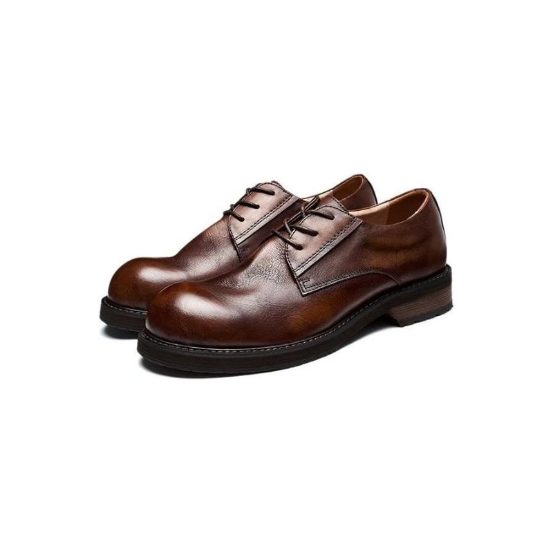 Herren-freizeitschuhe Lavish Leatherlux Freizeitschuhe Mit Runder Zehenpartie - Kaffee