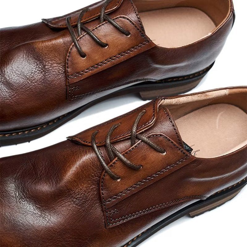 Herren-freizeitschuhe Lavish Leatherlux Freizeitschuhe Mit Runder Zehenpartie - Kaffee