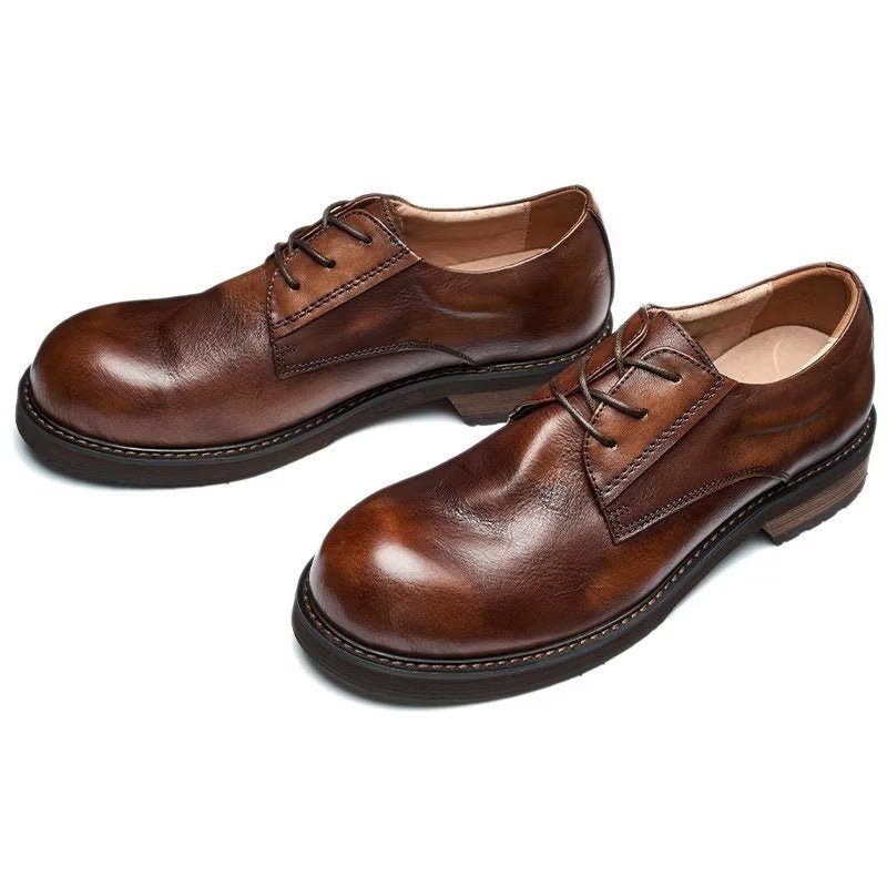 Herren-freizeitschuhe Lavish Leatherlux Freizeitschuhe Mit Runder Zehenpartie - Kaffee