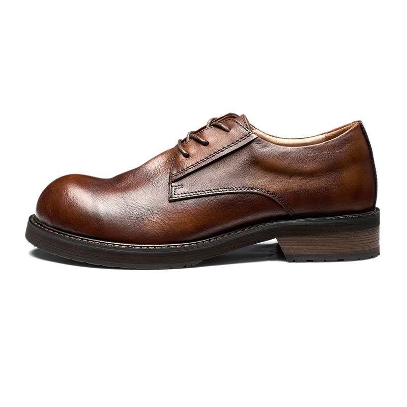 Herren-freizeitschuhe Lavish Leatherlux Freizeitschuhe Mit Runder Zehenpartie - Kaffee