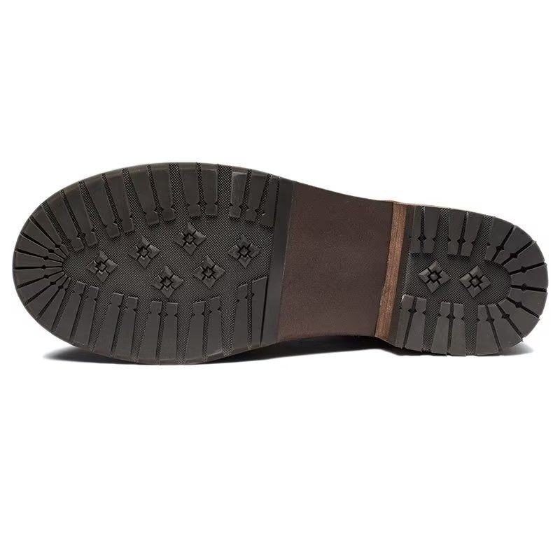 Herren-freizeitschuhe Lavish Leatherlux Freizeitschuhe Mit Runder Zehenpartie - Kaffee