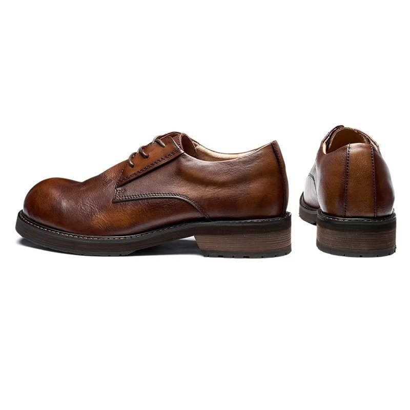 Herren-freizeitschuhe Lavish Leatherlux Freizeitschuhe Mit Runder Zehenpartie - Kaffee