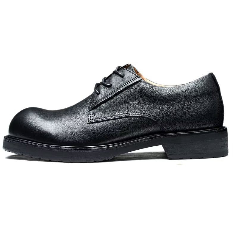 Herren-freizeitschuhe Lavish Leatherlux Freizeitschuhe Mit Runder Zehenpartie - Schwarz