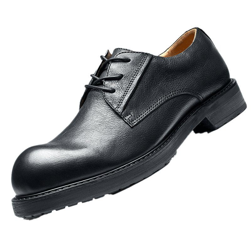 Herren-freizeitschuhe Lavish Leatherlux Freizeitschuhe Mit Runder Zehenpartie - Schwarz