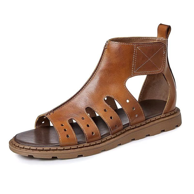 Herren-freizeitschuhe Luxuriöse Peep-toe-riemensandalen - Kaffee