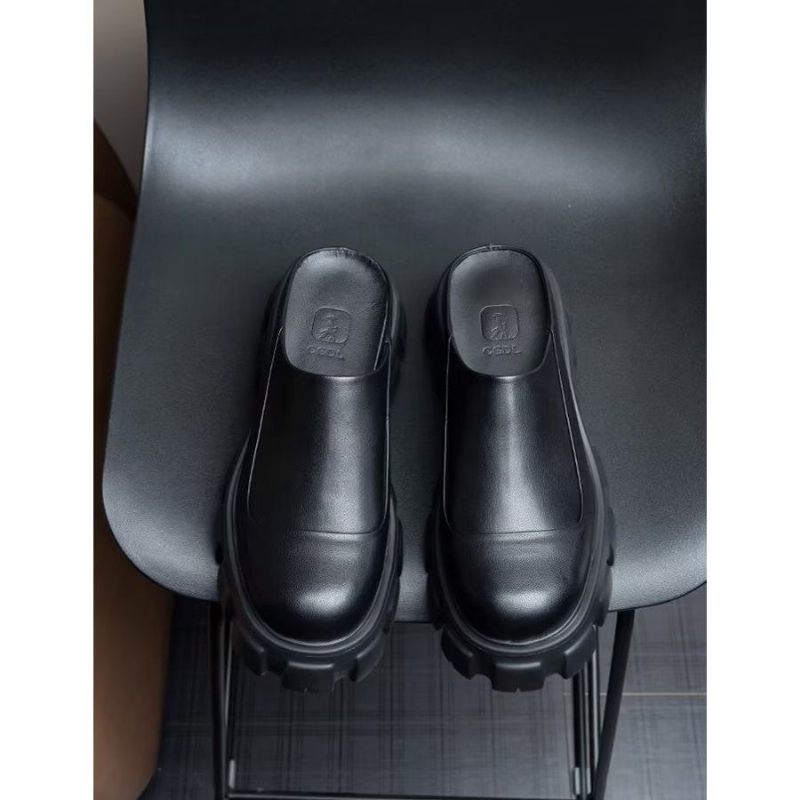 Herren-freizeitschuhe Plateau-business-hausschuhe - Schwarz