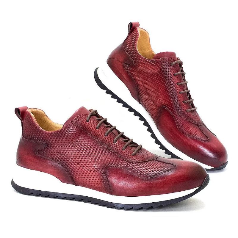 Herren-freizeitschuhe Rindsleder Elegante Freizeitschuhe - Rot