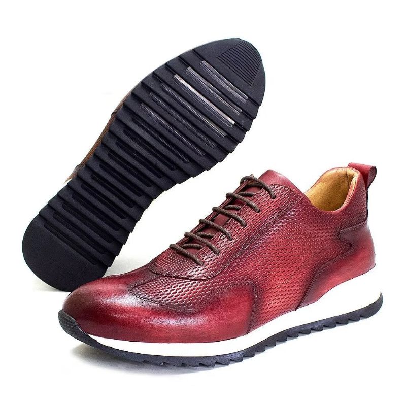 Herren-freizeitschuhe Rindsleder Elegante Freizeitschuhe - Rot