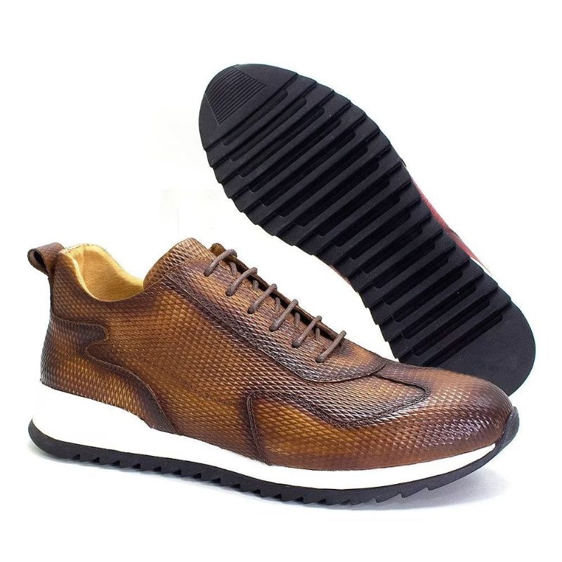 Herren-freizeitschuhe Rindsleder Elegante Freizeitschuhe - Kaffee