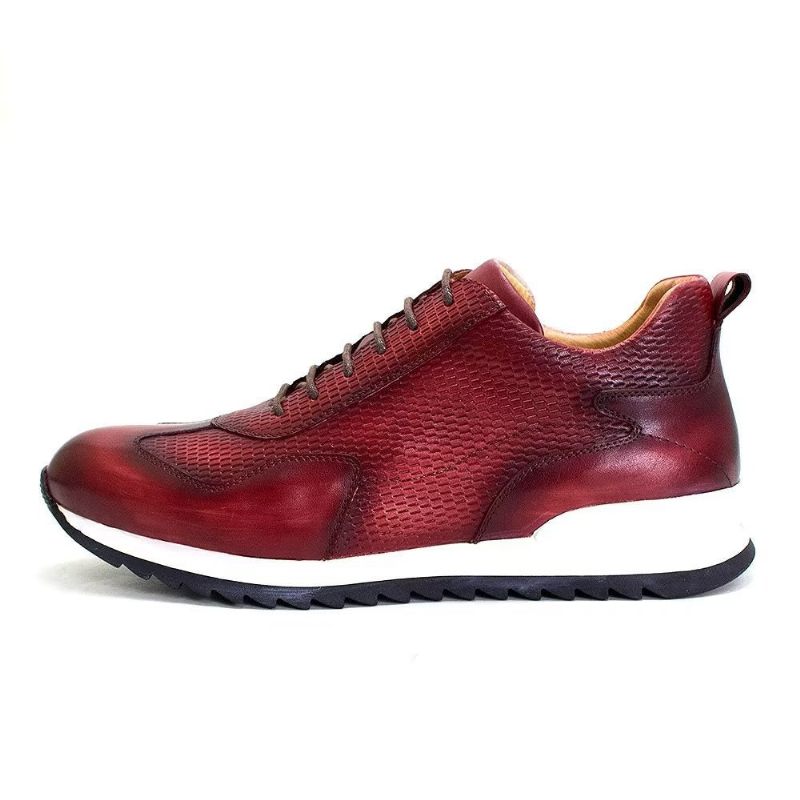 Herren-freizeitschuhe Rindsleder Elegante Freizeitschuhe - Rot