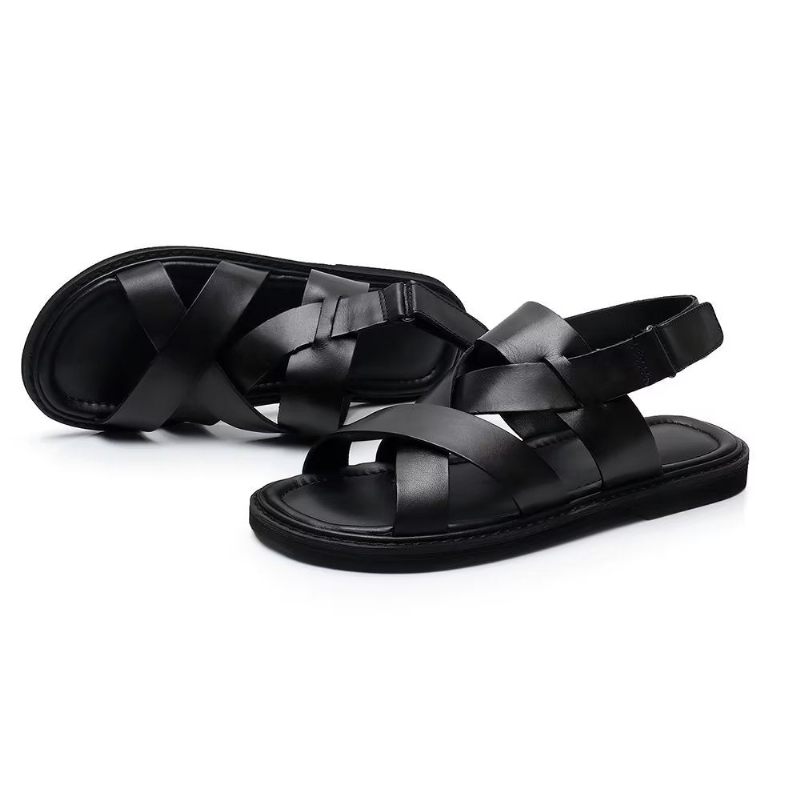 Herren-freizeitschuhe Römische Peep-toe-sandalen - Schwarz