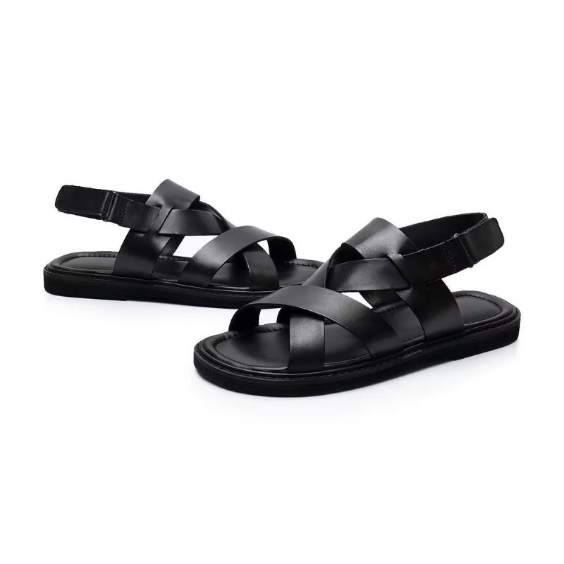 Herren-freizeitschuhe Römische Peep-toe-sandalen - Schwarz