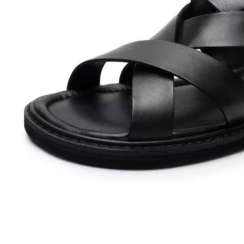 Herren-freizeitschuhe Römische Peep-toe-sandalen - Schwarz