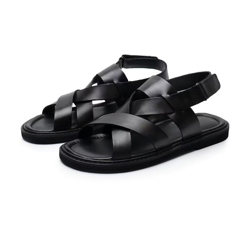 Herren-freizeitschuhe Römische Peep-toe-sandalen - Schwarz