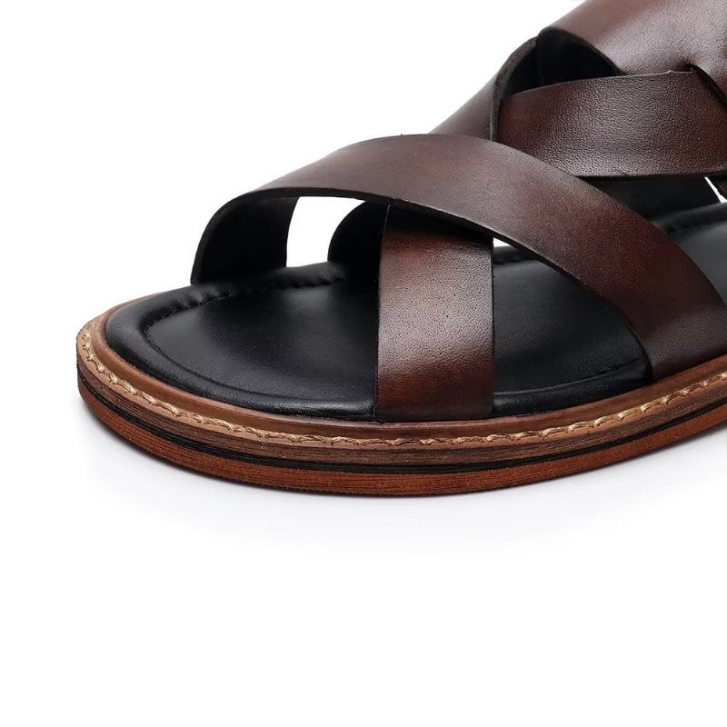 Herren-freizeitschuhe Römische Peep-toe-sandalen - Kaffee