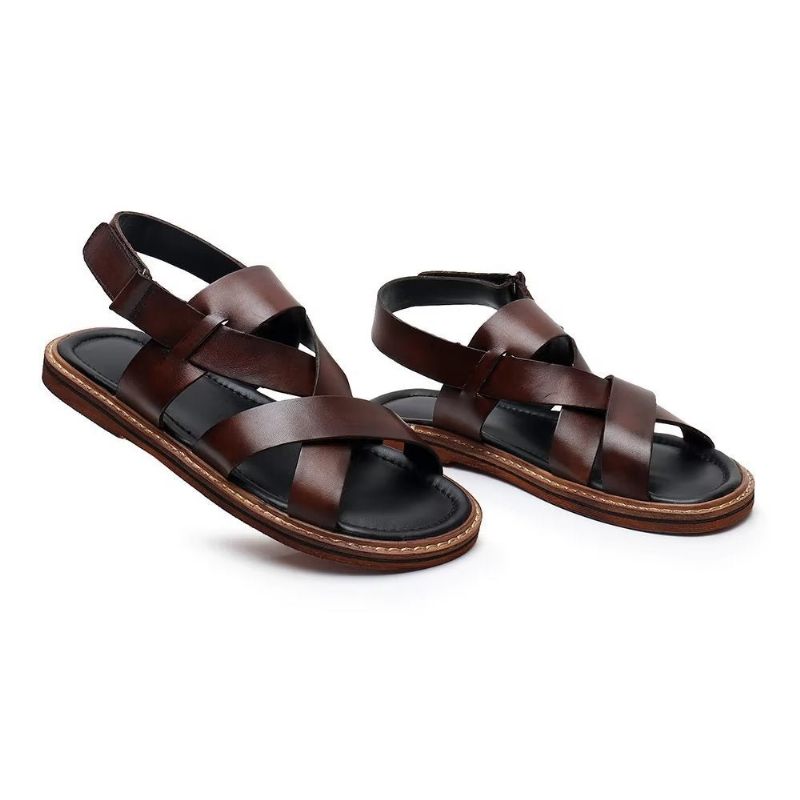 Herren-freizeitschuhe Römische Peep-toe-sandalen - Kaffee