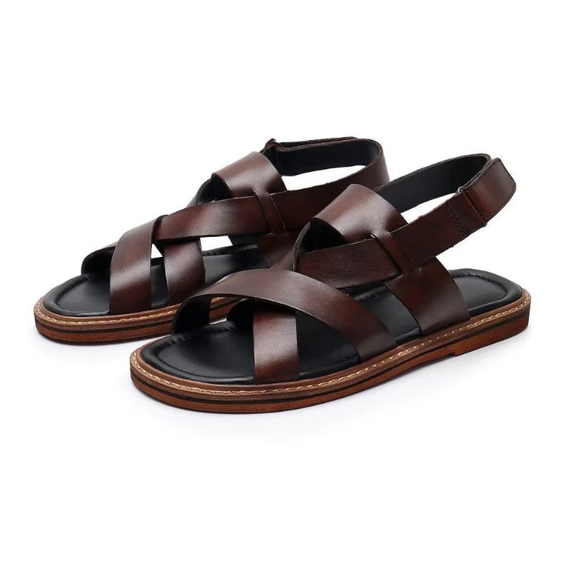 Herren-freizeitschuhe Römische Peep-toe-sandalen - Kaffee