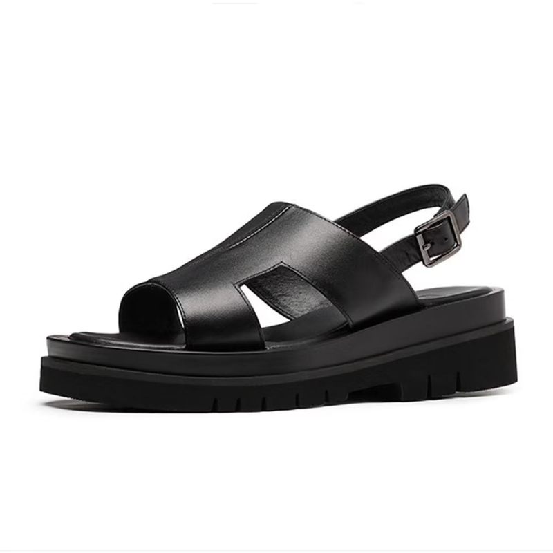 Herren-freizeitschuhe Schicke Plateau-sandalen - Schwarz