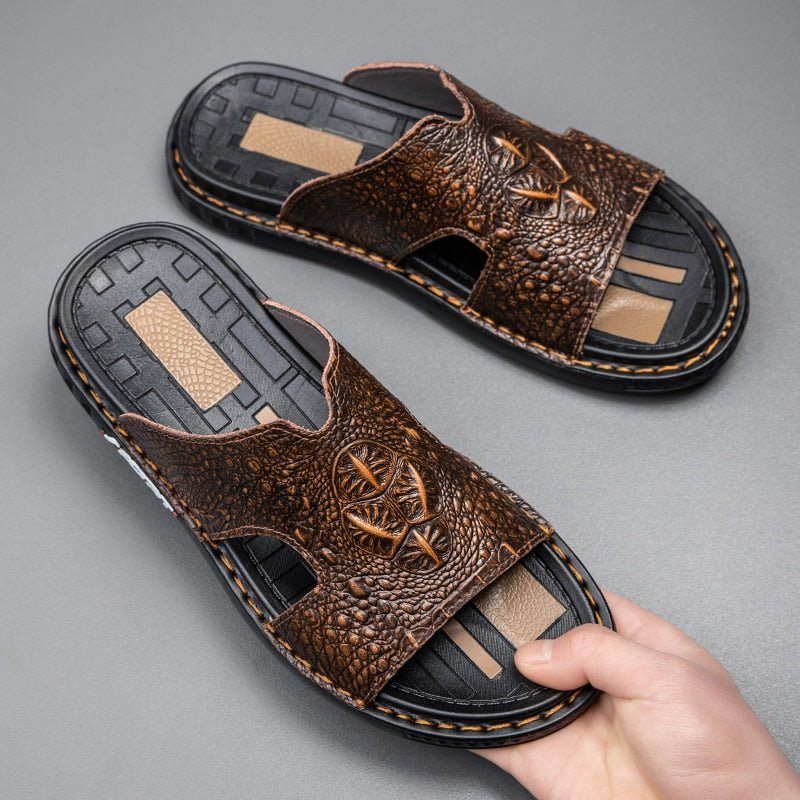 Herren-freizeitschuhe Sommerlich Schicke Slip-on-slides - Kaffee