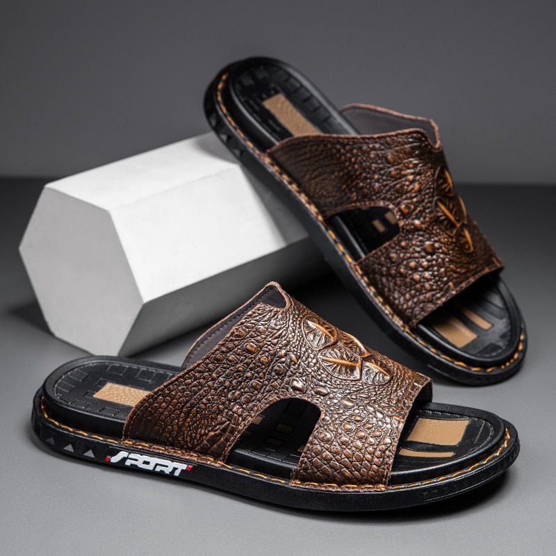 Herren-freizeitschuhe Sommerlich Schicke Slip-on-slides - Kaffee