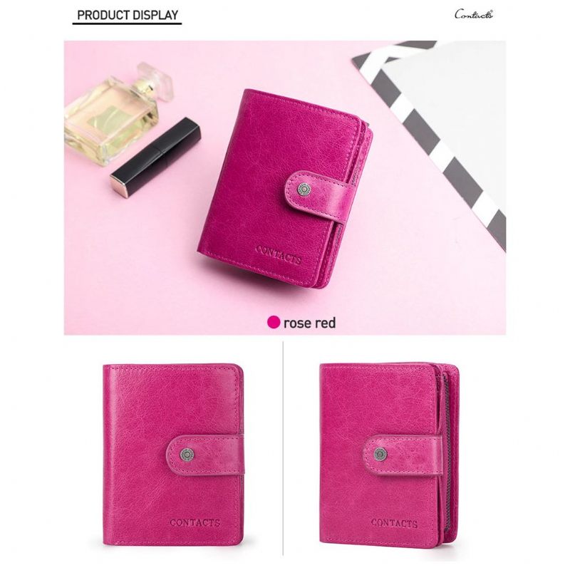 Herren-geldbörsen Kurze Rfid-clutch-geldbörse Mit Reißverschluss - Rose