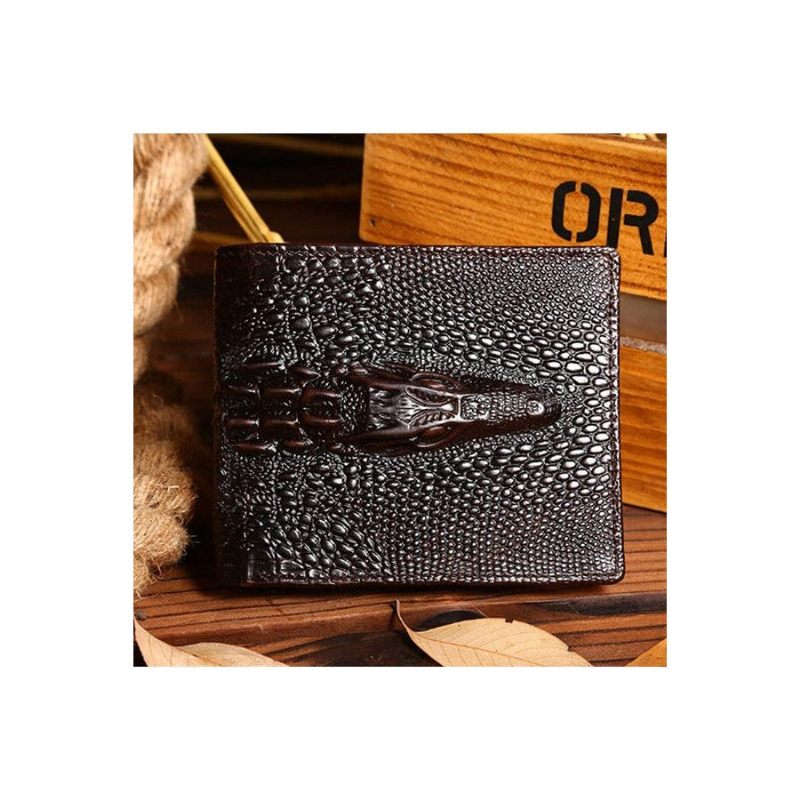 Herren-geldbörsen Luxuriöse Croctex-clutch-geldbörse Aus Rindsleder - Kaffeekreuz