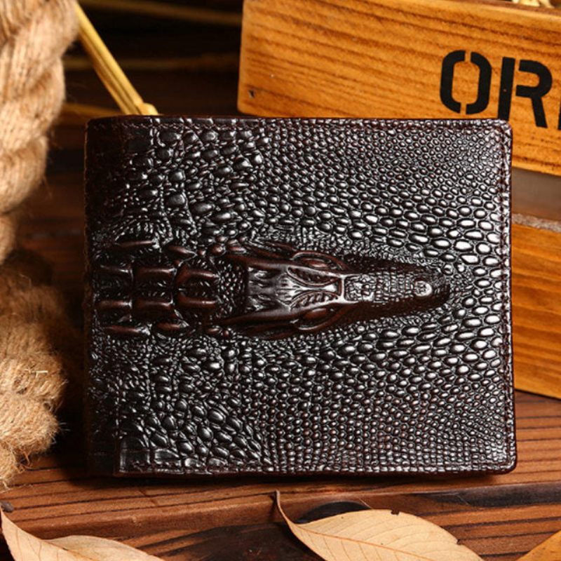 Herren-geldbörsen Luxuriöse Croctex-clutch-geldbörse Aus Rindsleder - Kaffeekreuz