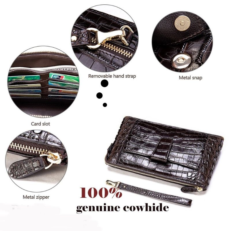 Herren-geldbörsen Vintage-leder-clutch-geldbörse - Kaffee