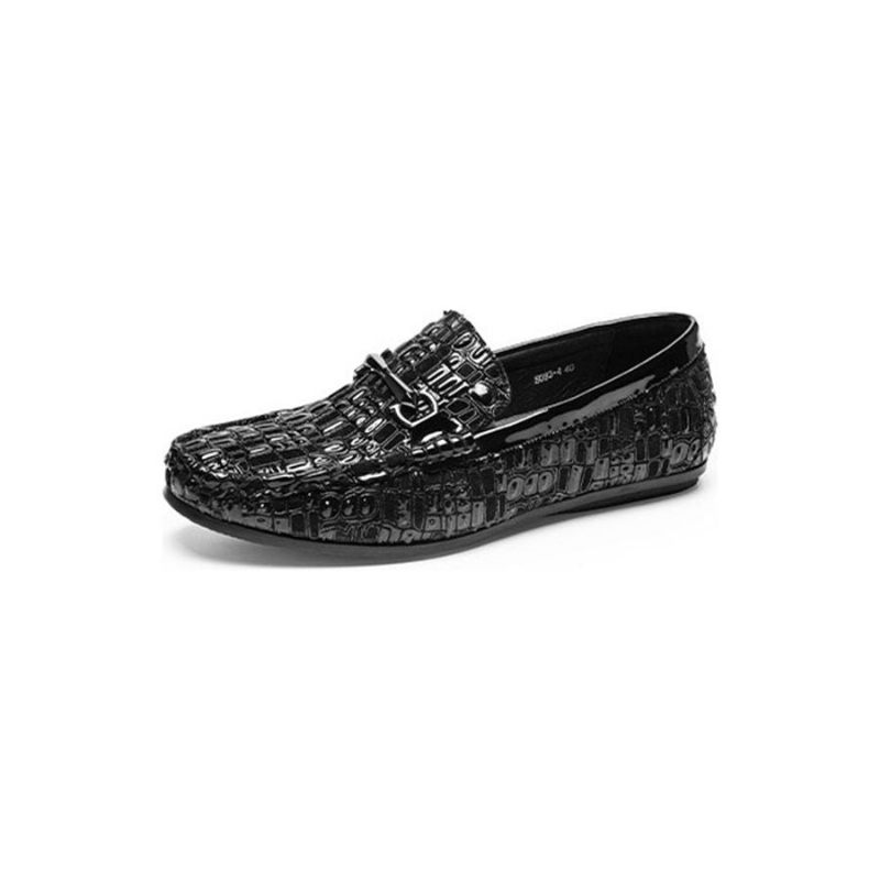 Herren-loafer Atmungsaktive Slip-on-loafer Edle Alligator-textur - Schwarz