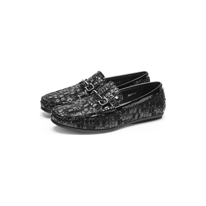 Herren-loafer Atmungsaktive Slip-on-loafer Edle Alligator-textur - Schwarz