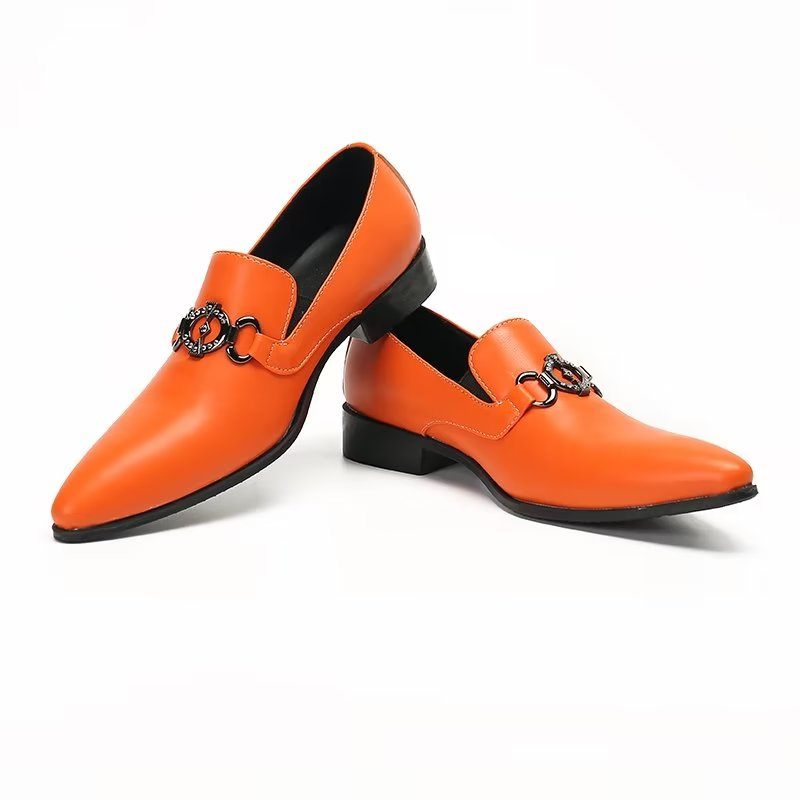 Herren-loafer Auffällige Elegante Slipper Zum Hineinschlüpfen - Orange