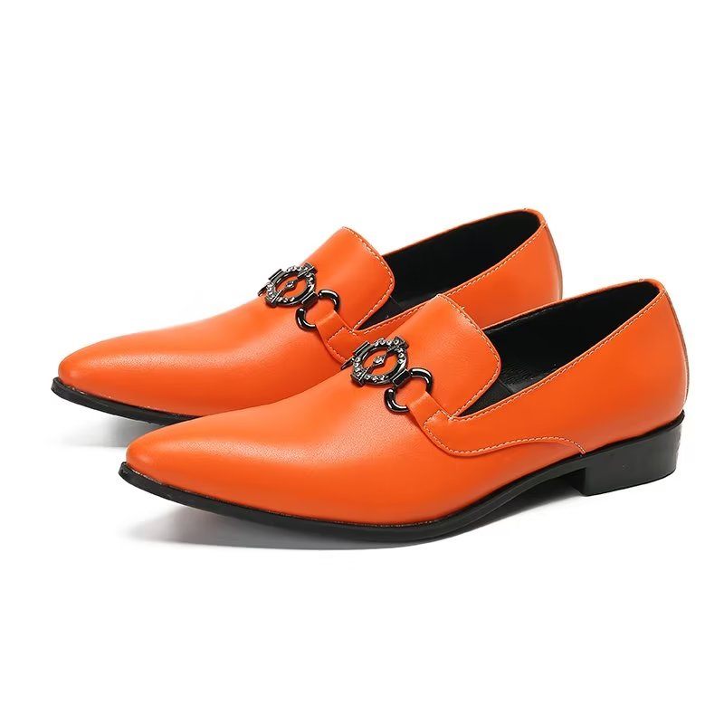 Herren-loafer Auffällige Elegante Slipper Zum Hineinschlüpfen - Orange