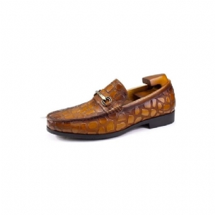 Herren-loafer Aus Exotischem Krokodilleder Stilvolle Slip-on-loafer