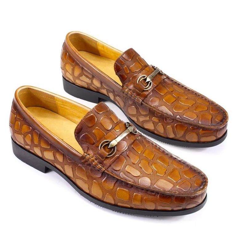 Herren-loafer Aus Exotischem Krokodilleder Stilvolle Slip-on-loafer - Braun