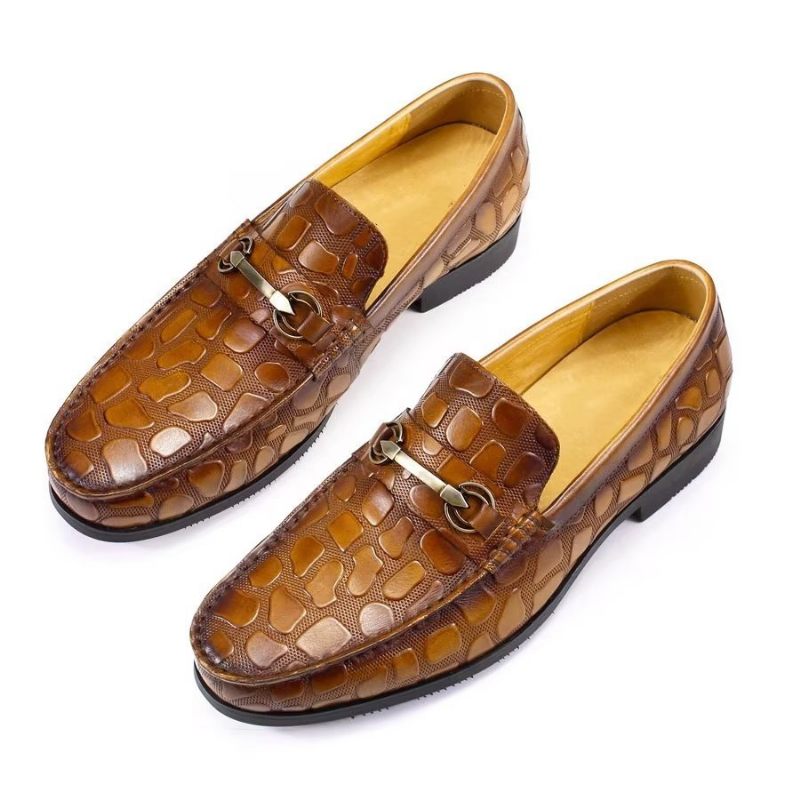 Herren-loafer Aus Exotischem Krokodilleder Stilvolle Slip-on-loafer - Braun