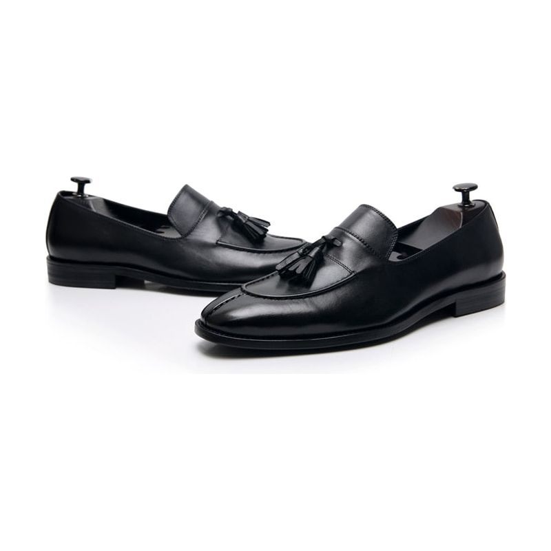 Herren-loafer Aus Exotischem Leder Im Oxford-stil - Schwarz