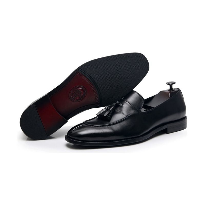 Herren-loafer Aus Exotischem Leder Im Oxford-stil - Schwarz