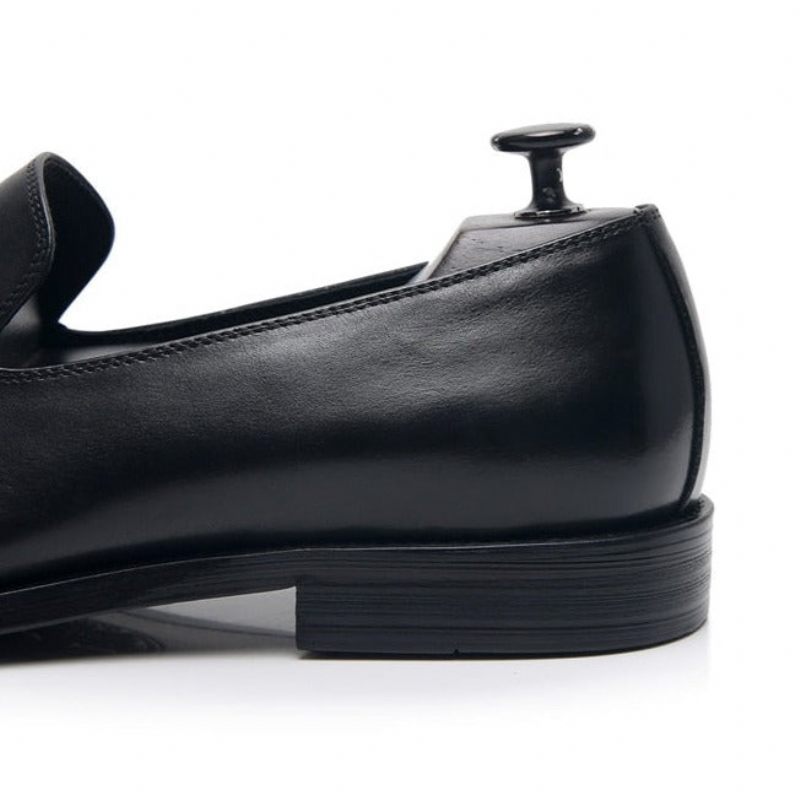 Herren-loafer Aus Exotischem Leder Im Oxford-stil - Schwarz