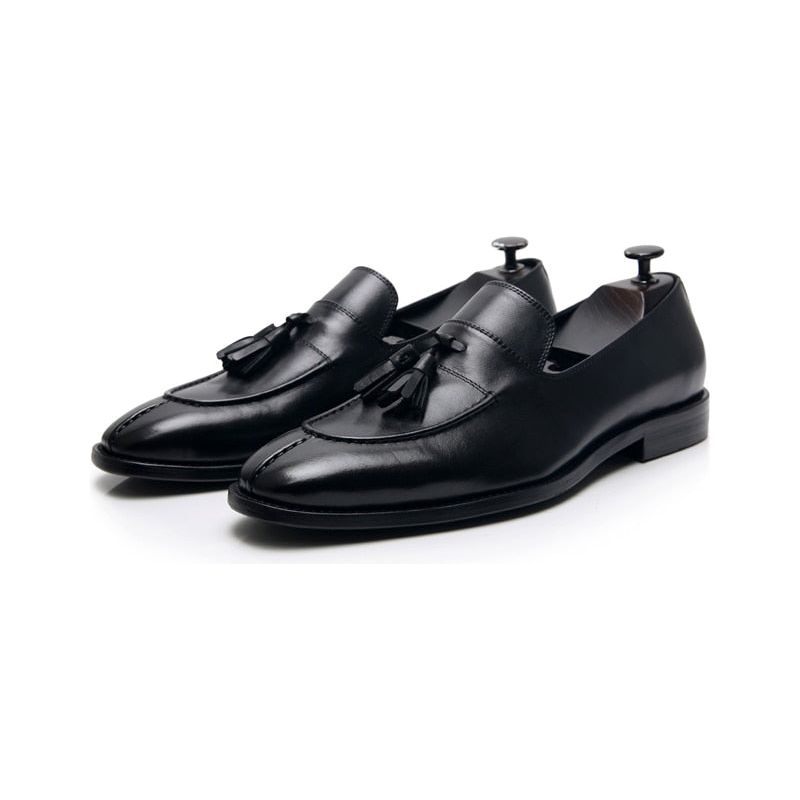 Herren-loafer Aus Exotischem Leder Im Oxford-stil - Schwarz