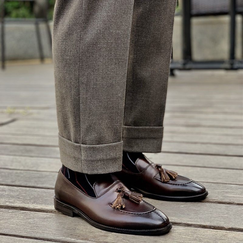 Herren-loafer Aus Exotischem Leder Im Oxford-stil - Kaffee