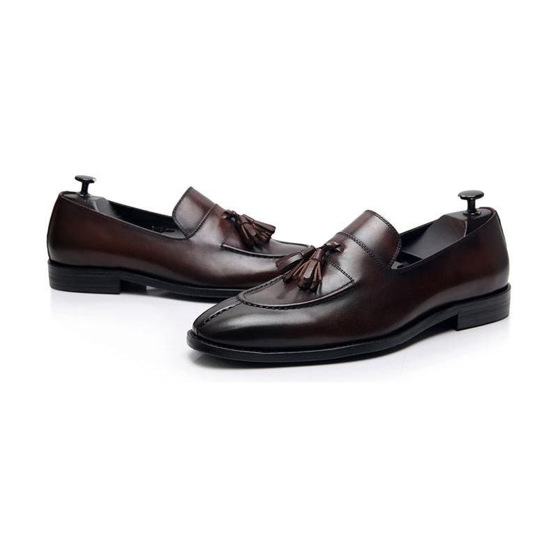 Herren-loafer Aus Exotischem Leder Im Oxford-stil - Kaffee