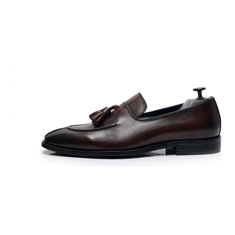 Herren-loafer Aus Exotischem Leder Im Oxford-stil - Kaffee