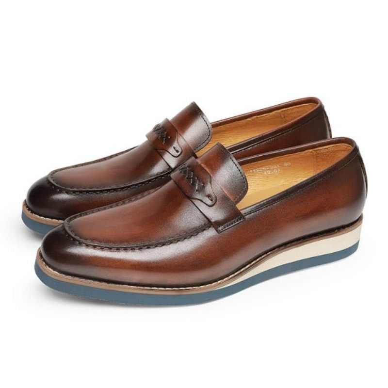 Herren-loafer Aus Exquisitem Leder Exotische Business-hochzeits-slip-on-loafer - Kaffee