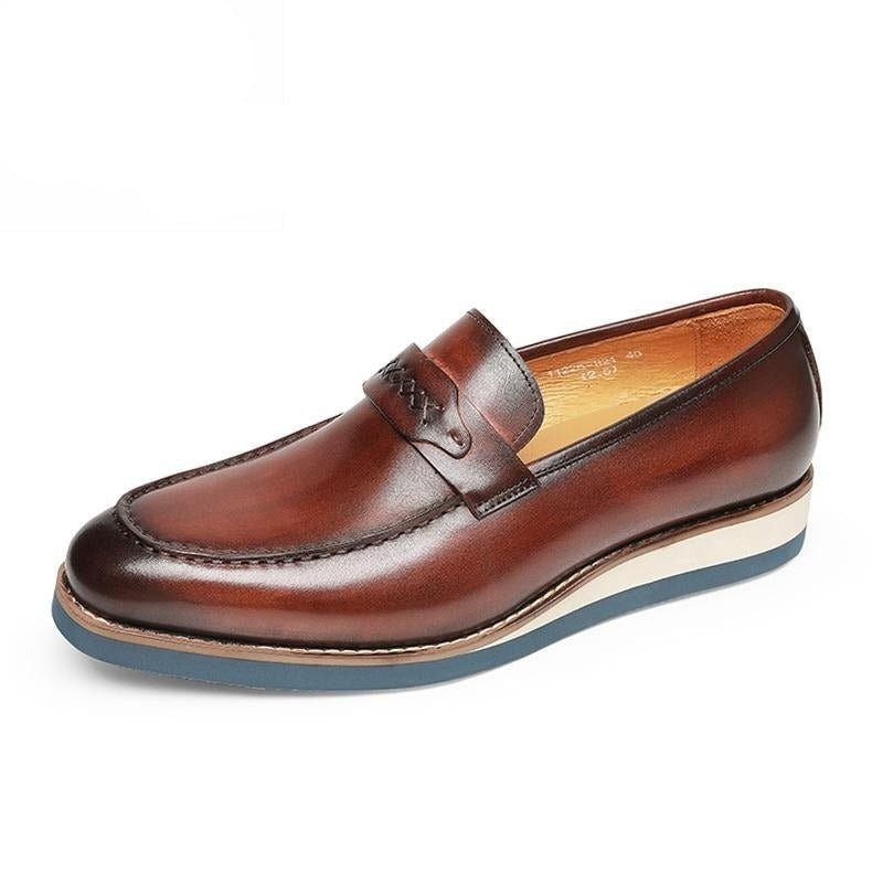 Herren-loafer Aus Exquisitem Leder Exotische Business-hochzeits-slip-on-loafer - Kaffee