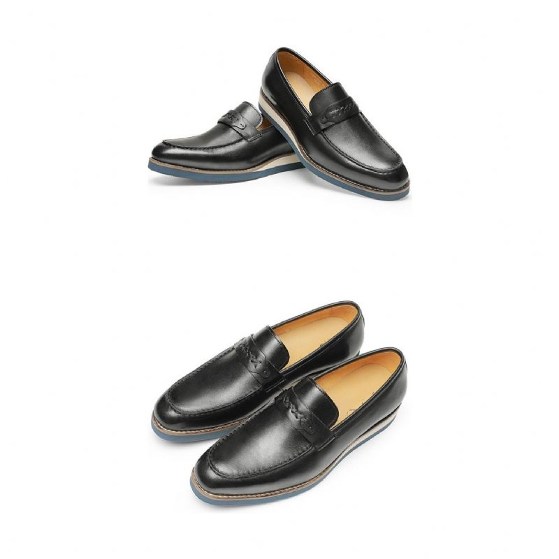 Herren-loafer Aus Exquisitem Leder Exotische Business-hochzeits-slip-on-loafer - Schwarz