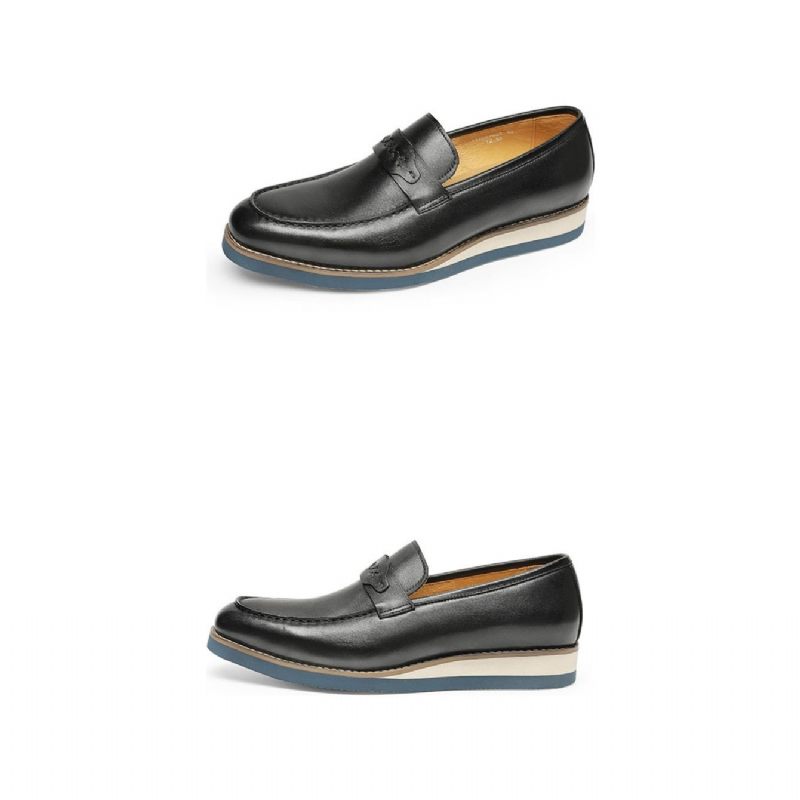 Herren-loafer Aus Exquisitem Leder Exotische Business-hochzeits-slip-on-loafer - Schwarz