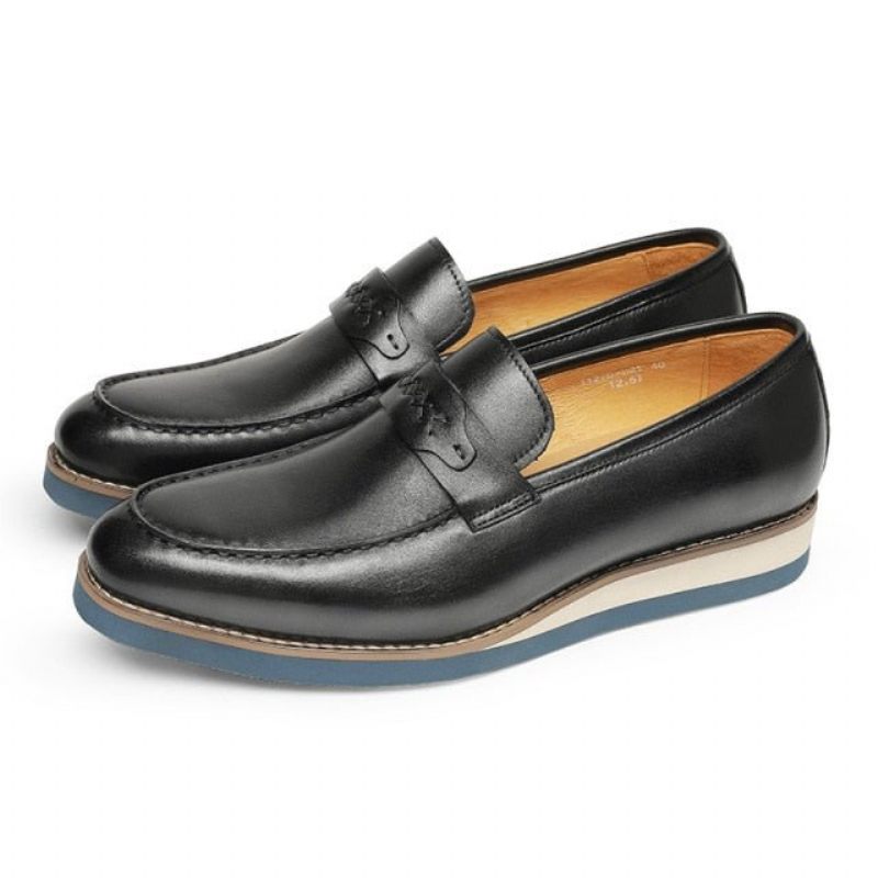 Herren-loafer Aus Exquisitem Leder Exotische Business-hochzeits-slip-on-loafer - Schwarz